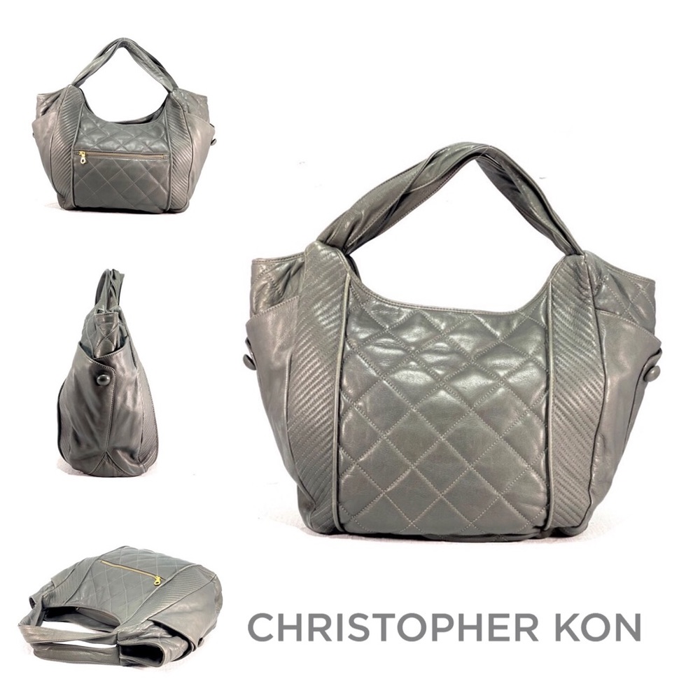 Christopher Kon- Quilted Hobo Leather Bag